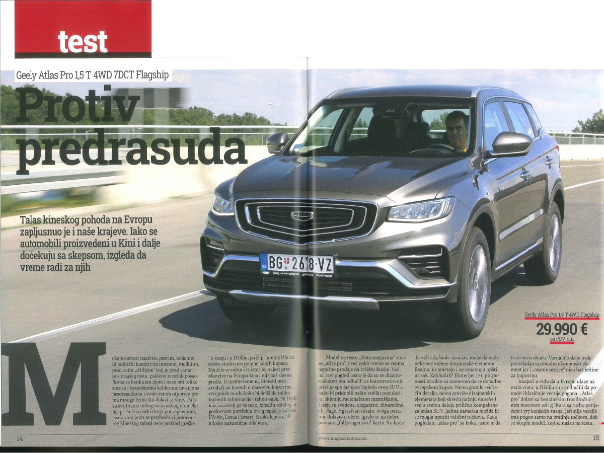 Test: Geely Atlas Pro 1.5 T 4WD 7DCT Flagship - magazinauto.com,.09.2023