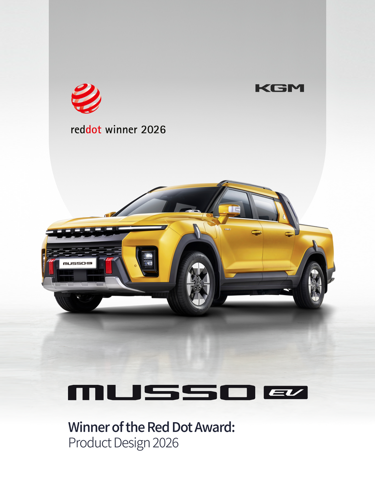 Električni pick-up KGM Musso EV prejemnik nagrade ‘Red Dot Design Award 2026’